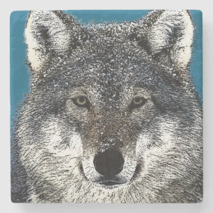 Wolf Eyes Stone Coaster