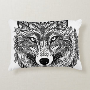 Wolf Face Accent Pillow