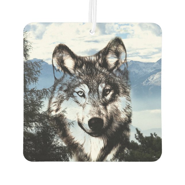 Wolf face car air freshener (Back)