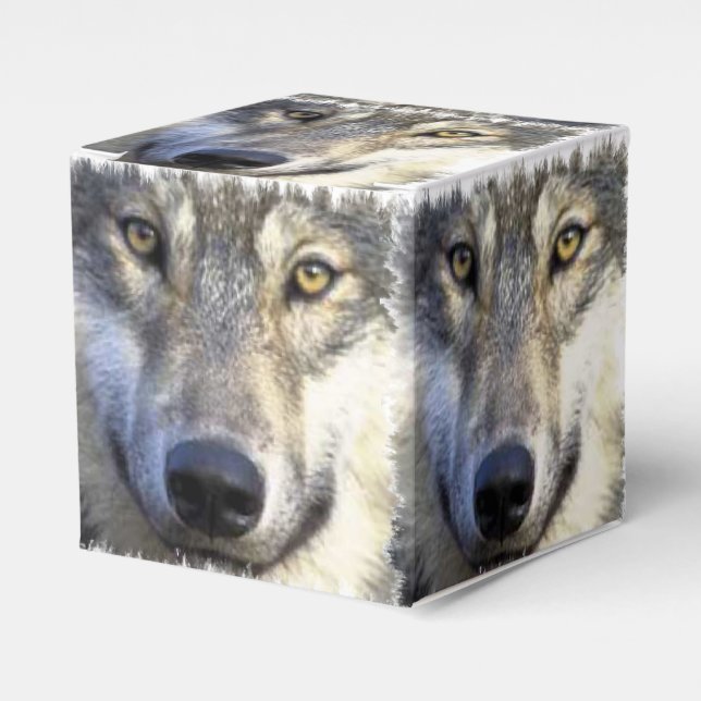 Wolf face close up favor box (Front Side)