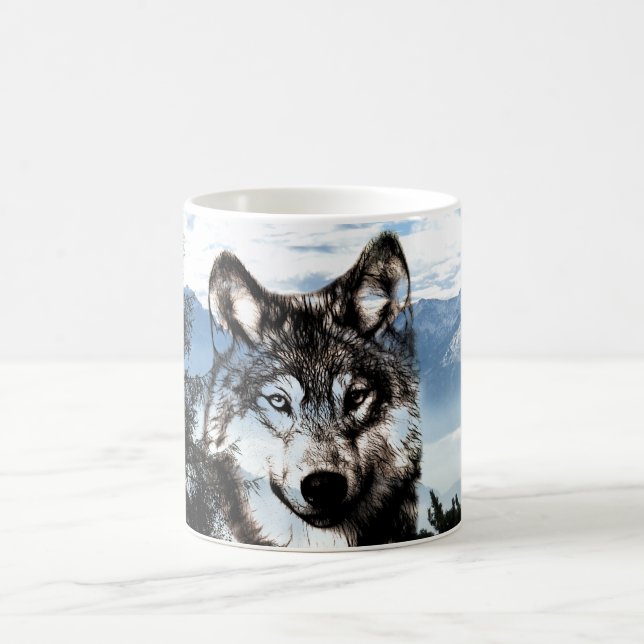 Wolf face coffee mug (Center)