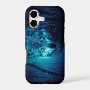 Wolf face in dark fantasy forest