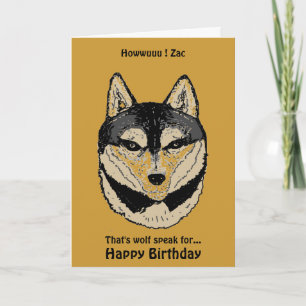 Wolf Face nommé carte d'anniversaire