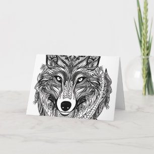 Wolf Face Note Card