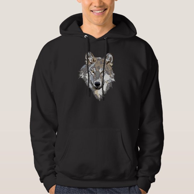 Wolf Face on Hoodie for Men (Front)