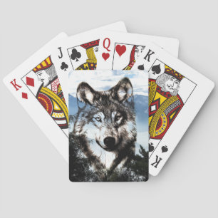 Wolf face playing cards