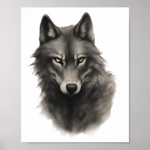 Wolf Face Sticker Poster