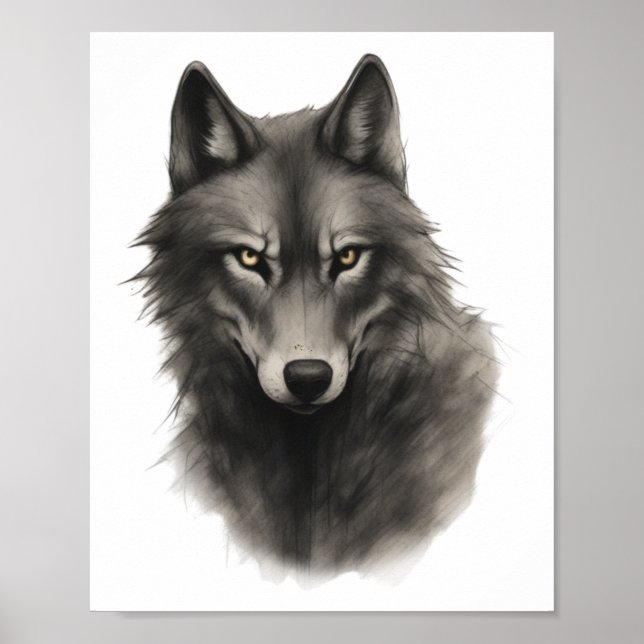 Wolf Face Sticker  Poster (Front)