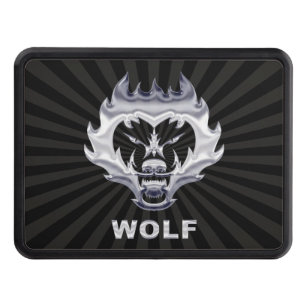 Wolf Face Trailer Hitch Cover