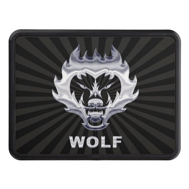 Wolf Face  Trailer Hitch Cover (Front)