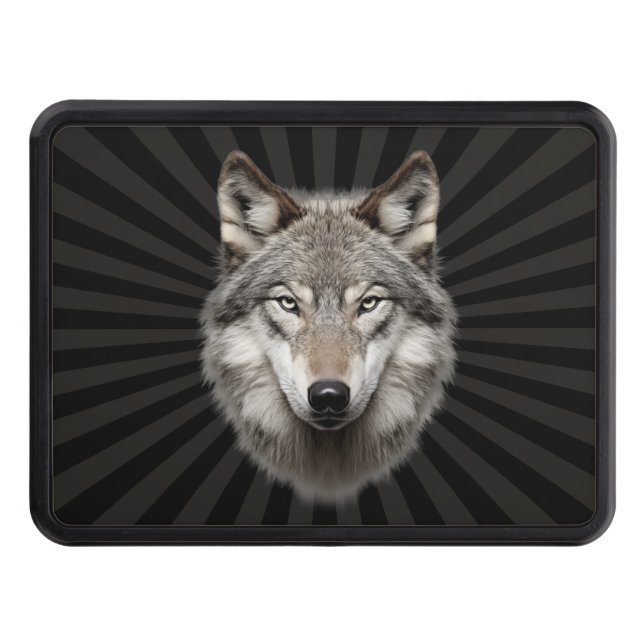 Wolf Face  Trailer Hitch Cover (Front)