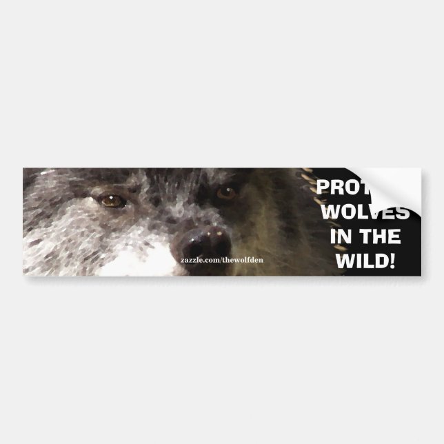WOLF FACE Wildlife Conservation Bumper autocollant (Devant)