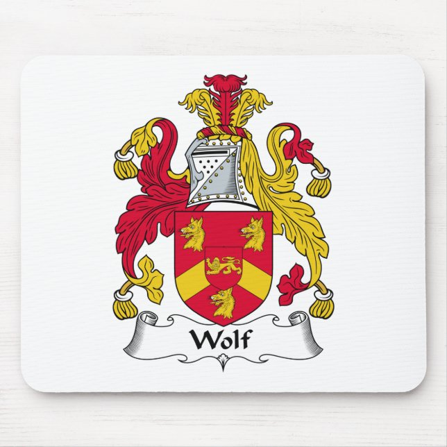 Wolf Family Crest Mouse Pad (Front)