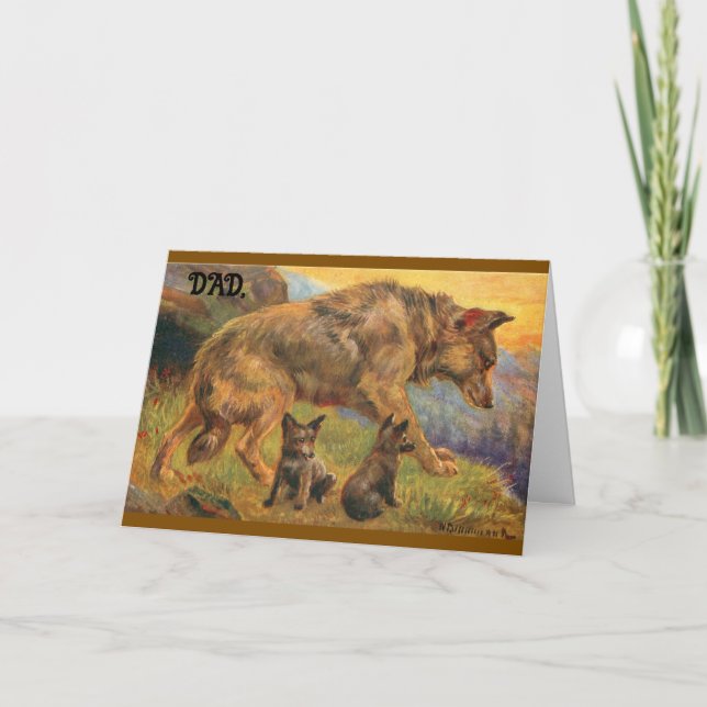 Wolf Family Father's Day Greeting Card (Front)