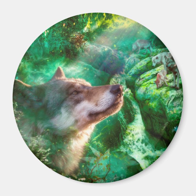 Wolf Family FREE TO LIVE OUR LIVES Magnet (Front)