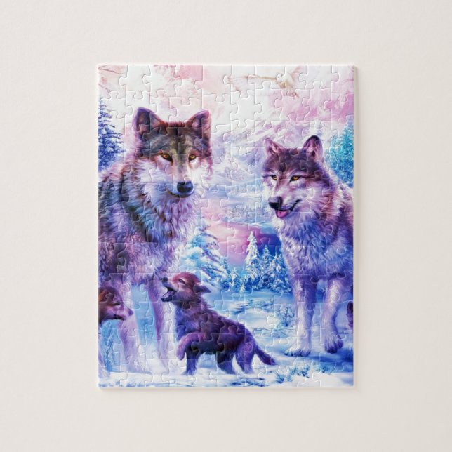 Wolf Family Jigsaw Puzzle (Vertical)