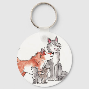 Wolf Family Keychain