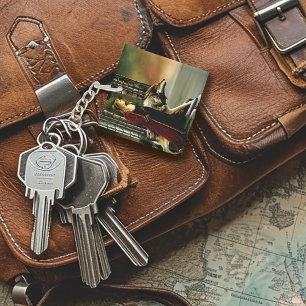 Wolf Fantasy Blonde Sorceress Keychain