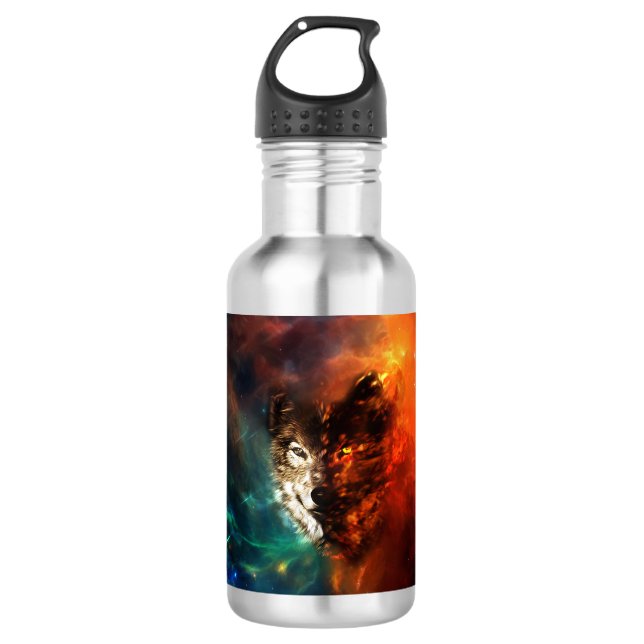 Wolf fire and ice 532 ml water bottle (Front)