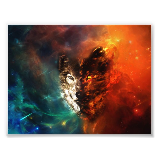 Wolf fire and ice photo print (Front)