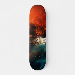 Wolf fire and ice skateboard