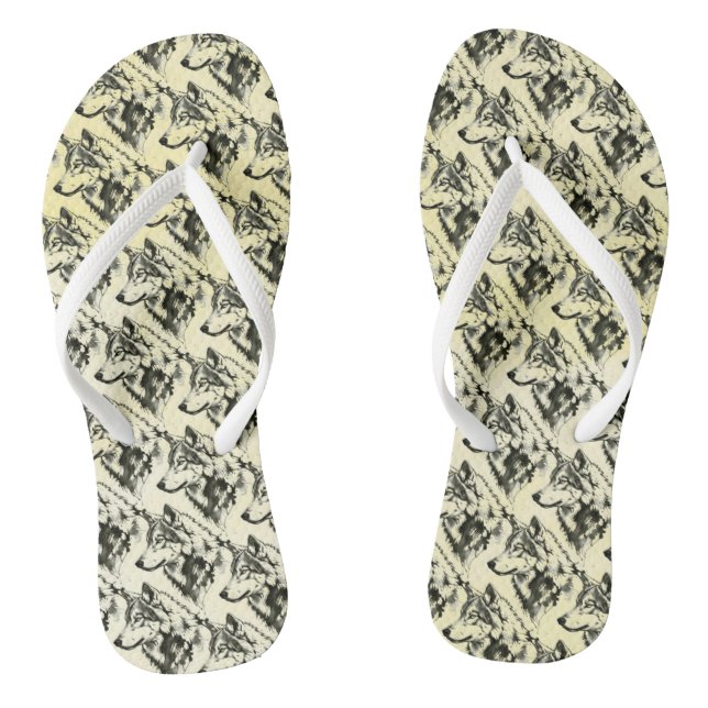 Wolf Flip Flops (Footbed)