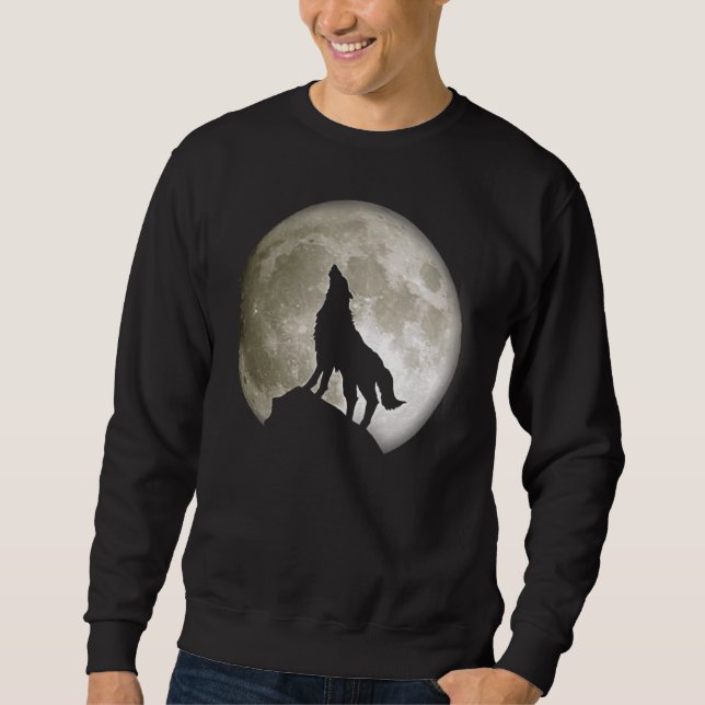Wolf  For Men Wolf  Wolf  Women Wolf Moon Sweatshirt (Front)