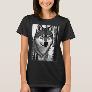 Wolf forest animal print predator motif head wolve T-Shirt