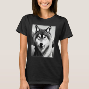 Wolf forest animal print predator motif head wolve T-Shirt