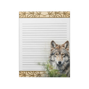 Wolf forestier Animaux de forêt Nature Bloc-notes
