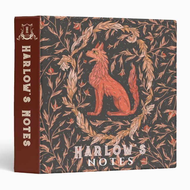 Wolf/Fox-like Mythical Creature Crimson Binder (Front/Spine)