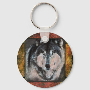 Wolf Framed Keychain