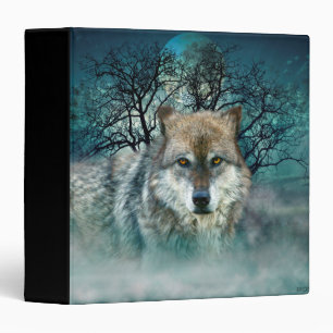 Wolf Full Moon in Fog Binder