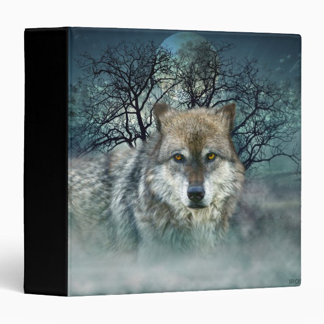 Wolf Full Moon in Fog Binder (Front/Spine)