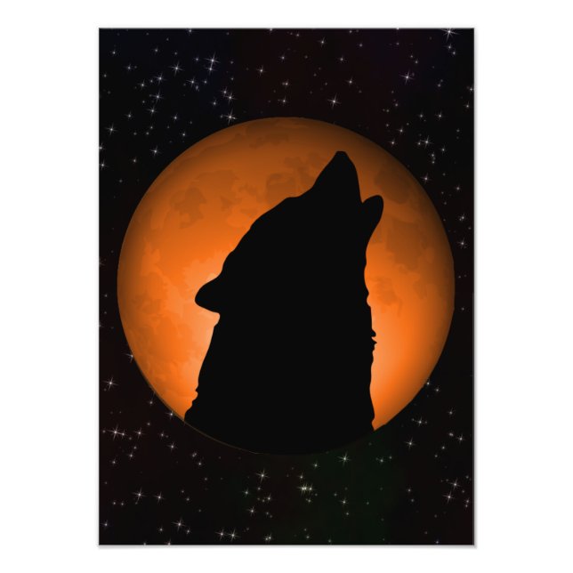 Wolf Full Moon Photo Print (Front)