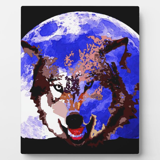 Wolf & Full Moon Plaque (Front)