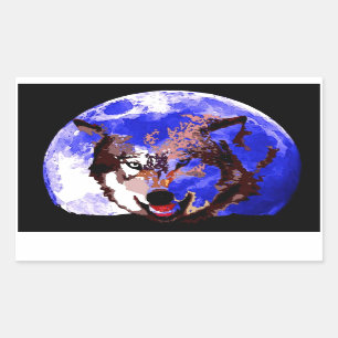 Wolf & Full Moon Sticker