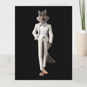 WOLF FUNNY ANNIVERTHDALIE LA CARTE DE SALUT POUR L