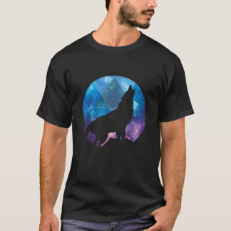 Wolf Galaxy Geometric Space Art Wolves Wolf Lover T-Shirt