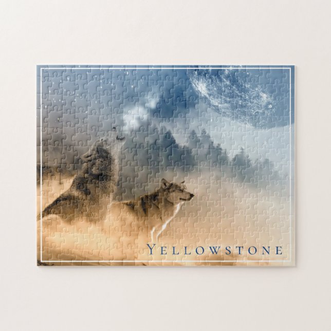 Wolf Game Puzzle-Yellowstone Jigsaw Puzzle (Horizontal)