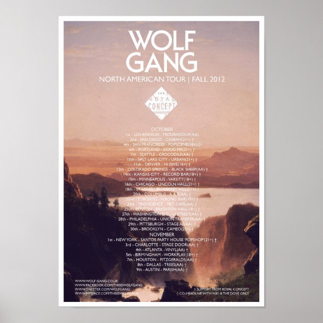 Wolf Gang American Tour Poster (Front)