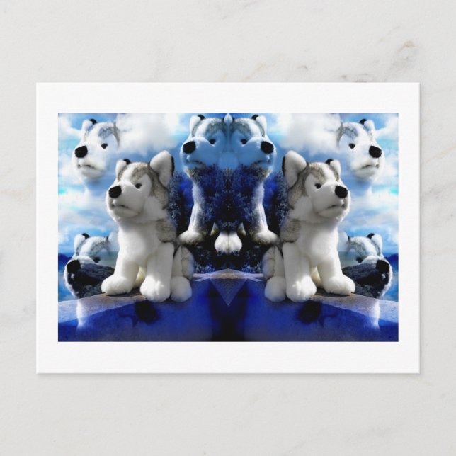 Wolf ghosts fun art postcard (Front)