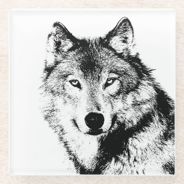Wolf Glass Coaster (Front)