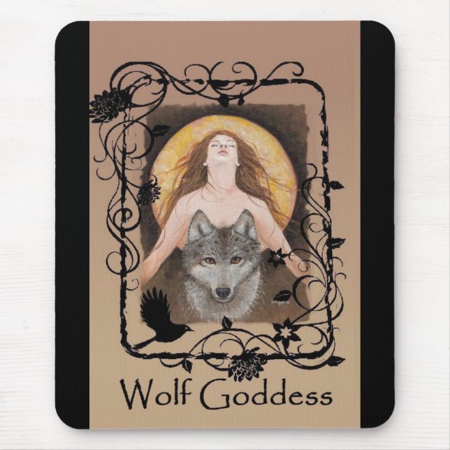 Wolf Goddess Mousepad by Lori Karels (Front)
