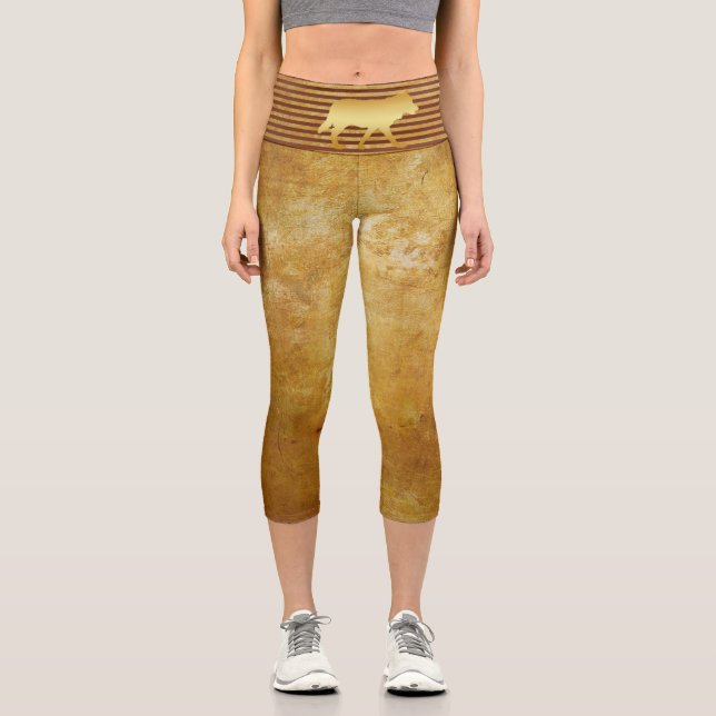 Wolf Gold Capri Leggings (Front)