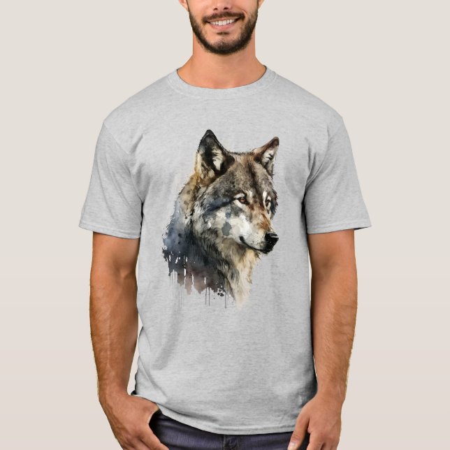 Wolf Graphic Art Animal Wolves Fan Art T-Shirt (Front)