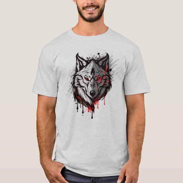 Wolf Graphic Art Animal Wolves Fan Art T-Shirt (Front)