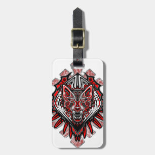 Wolf Haida Tribal Totem Design Luggage Tag