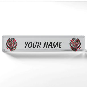 Wolf Haida Tribal Totem Design Nameplate