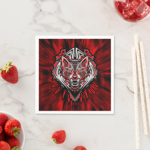 Wolf Haida Tribal Totem Design Napkin